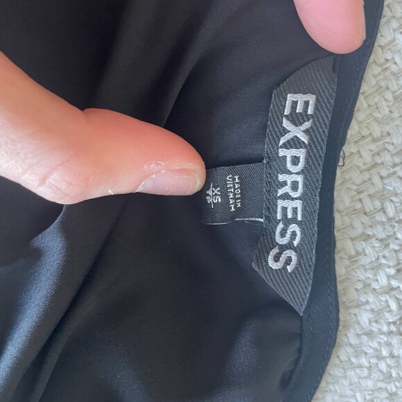 Express Satin Cross Front Gramercy Top in Black - XS - Picture 6 of 7